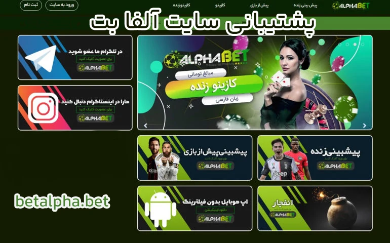 پشتیبانی سایت آلفا بت